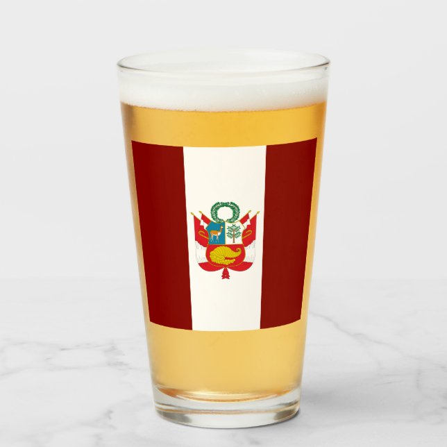 peruanische Wappenflagge Glas (Vorne (Gefüllt))