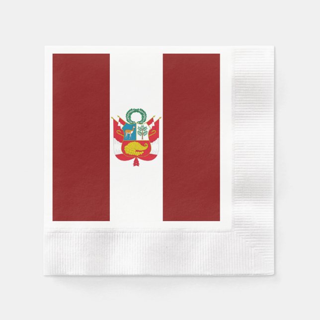 peruanische Wappenflagge Serviette (Vorderseite)