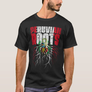 Peruanische Wurzeln Peru-Erbe-Flagge T-Shirt