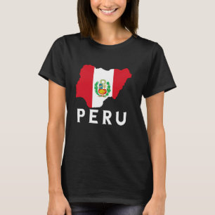 Peruanischer Flaggen Peru Karte Peruanische Roots T-Shirt