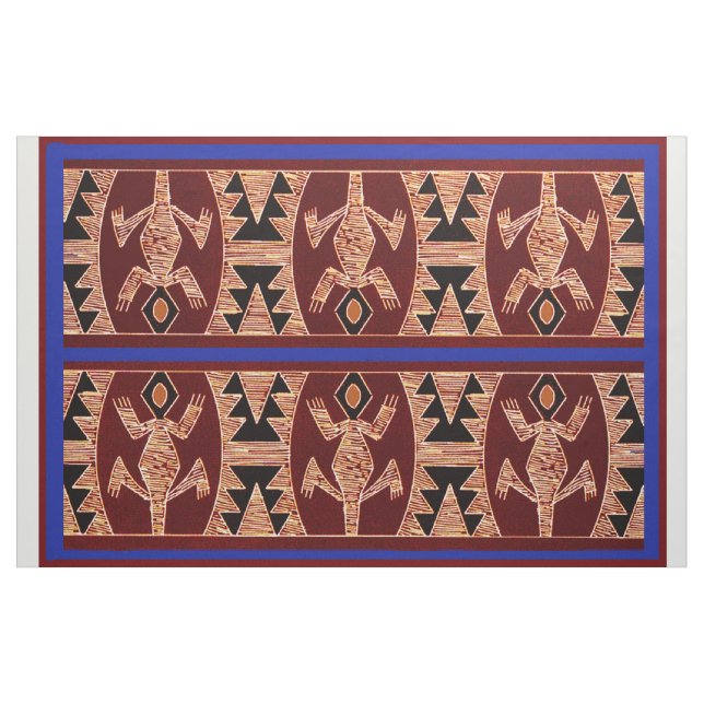 Peruanischer Inca Designer Fabric Geckos Stoff (Yard (91,4 cm))