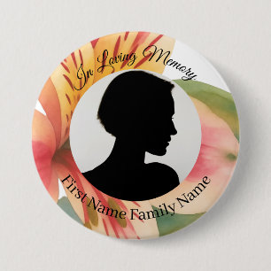 peruanischer Lilien-Gedenkfoto-Button Button