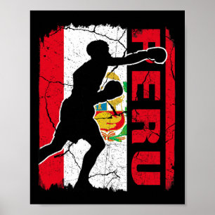 Peruanisches Boxing Team Peru Flag Boxhandschuhe Poster