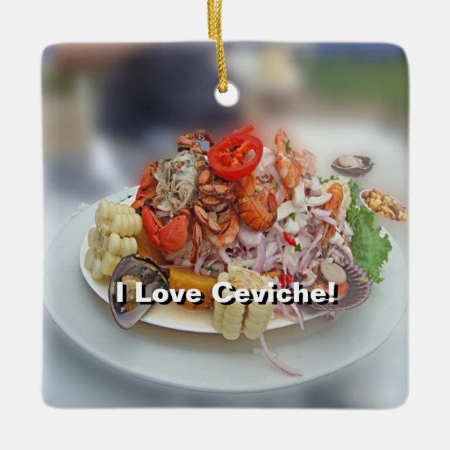 Peruanisches Ceviche! Keramikornament (Vorderseite)