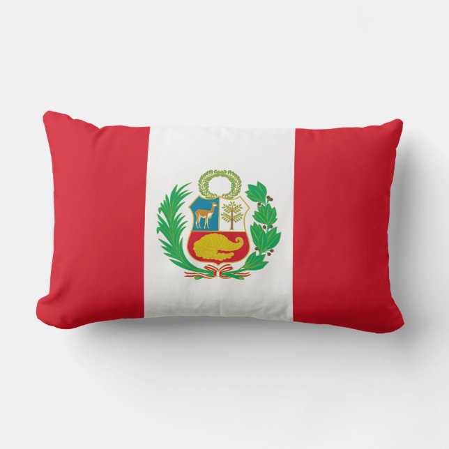 Peruanisches Flaggenkissen Lendenkissen (Vorderseite)