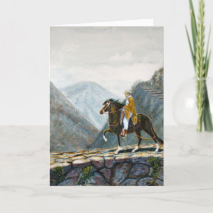Peruanisches Pferd auf dem Bergweg Dankeskarte