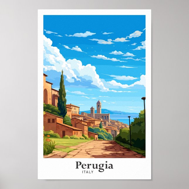 Perugia Italien Kunst, Dichtung und Musik Poster (Vorne)