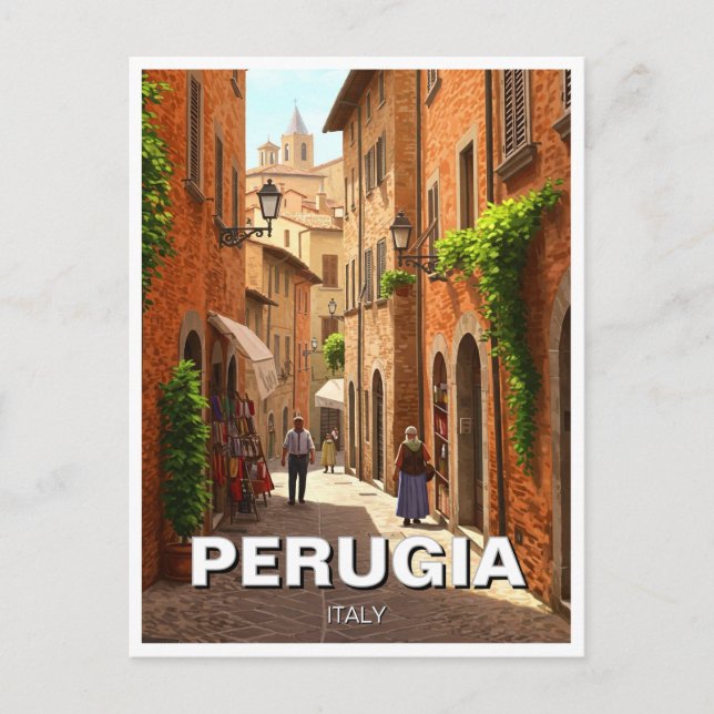 Perugia Italien Reisen Postkarte (Vorderseite)