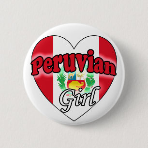 Peruvian Girl Button