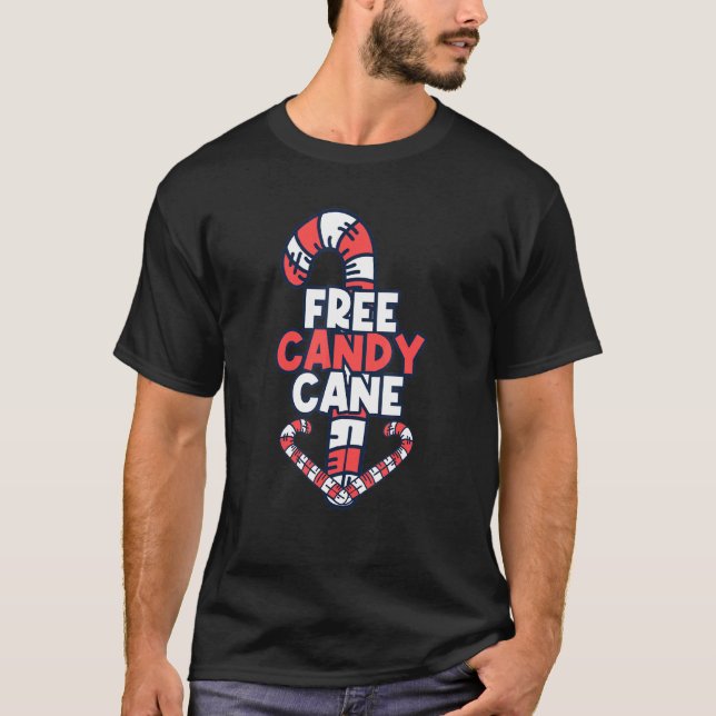 Pervert Free Candy Cane Süßigkeiten Candies T-Shirt (Vorderseite)