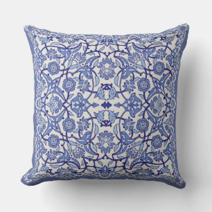 Perwinkle Blue White Gemustert Kissen