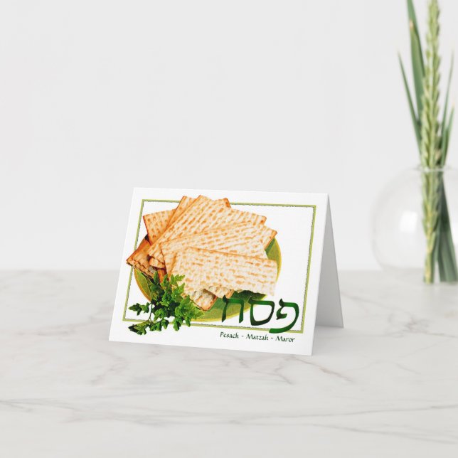 "Pesach, Matzah, Maror" Passahfest-Karte Karte (Vorderseite)