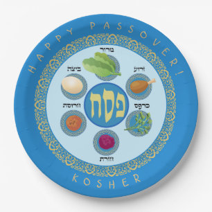 Pesach Seder Kosher sechs verschiedene Pessach-Leb Pappteller