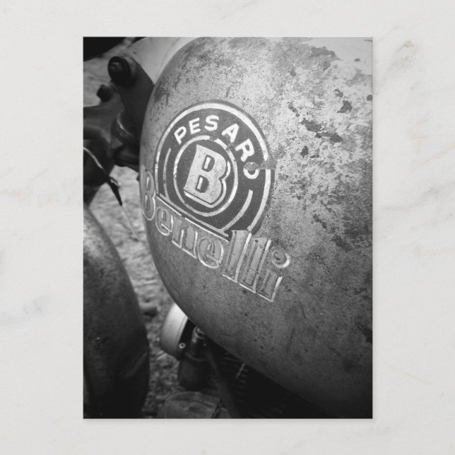 Pesaro Benelli Oldtimer-Motorrad Postkarte (Vorderseite)