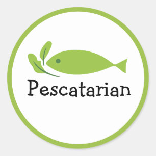 Pescatarian Diät Fisch Ökologisches Umweltzeichen Runder Aufkleber
