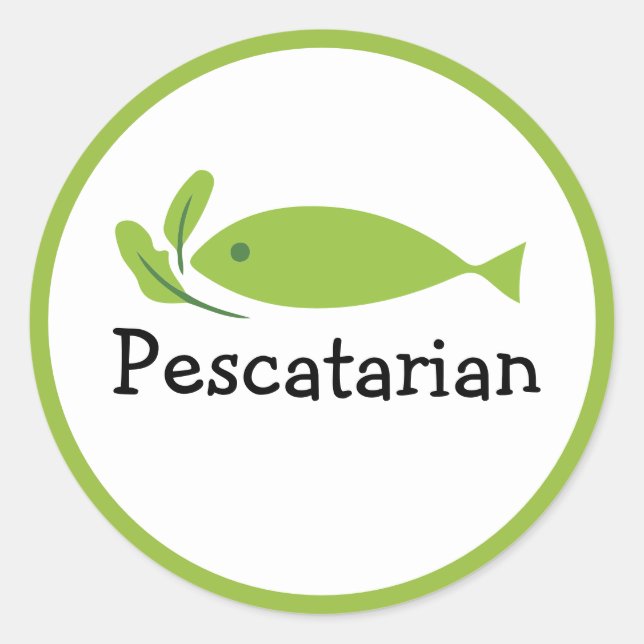 Pescatarian Diät Fisch Ökologisches Umweltzeichen Runder Aufkleber (Vorderseite)