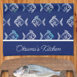 Pescatarian Pattern Geschirrtuch