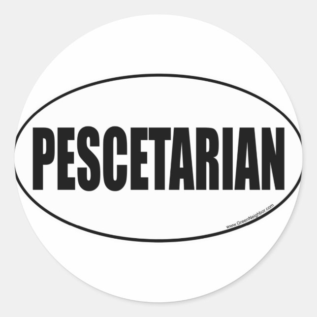 Pescetarier, Peskotarier Runder Aufkleber (Vorderseite)