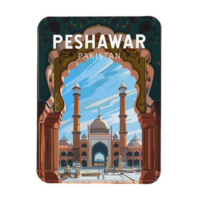 Peshawar Pakistan Reisen Kunst Vintag Magnet (Vertikal)