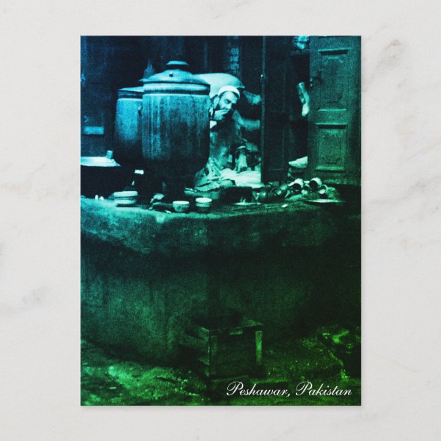 Peshawar, Tea Maker, Reisen, Pakistan Postkarte (Vorderseite)