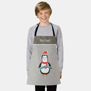 Pesonalisierter Niedlicher Weihnachtspenguin Schürze