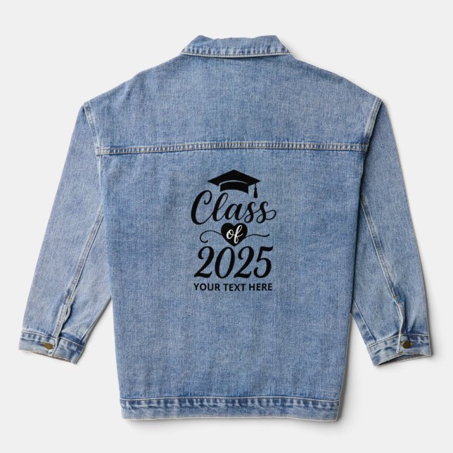 Pesonalized Text Class of 2025 Jeansjacke (Rückseite)