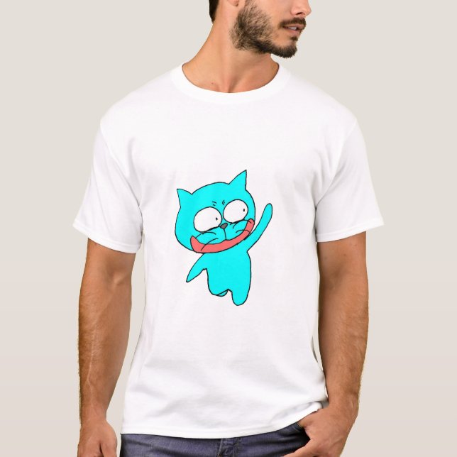 Pesoo Crazy Art Cat T-Shirt (Vorderseite)