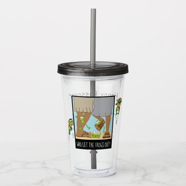 Pessach Acrylic Tumbler 16 oz, der Frösche Lasse Acryltrinkbecher (Vorderseite)