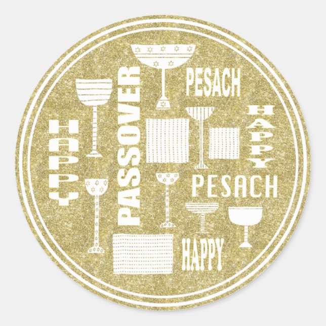 Pessach-Aufkleber-Circle "Happy Pessach Wine" Runder Aufkleber (Vorderseite)