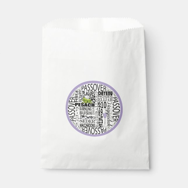 Pessach "Dayenu and more.." Goodie Favor Bag Geschenktütchen (Vorderseite)