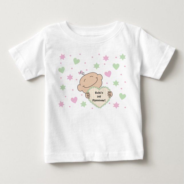 Pessach für Babys Herz und Sterne Baby T-shirt (Vorderseite)