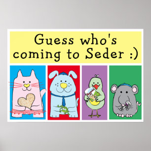 Pessach für Haustiere Seder Poster 20 x 24 Matte F