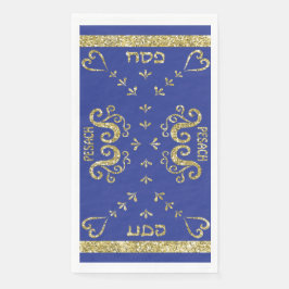 Pessach Gasttuch Napkins Blue Gold Serviette