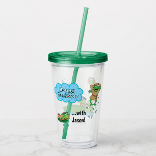Pessach Gree Acrylic Tumbler 16 oz Hoppy Pessach Acryltrinkbecher
