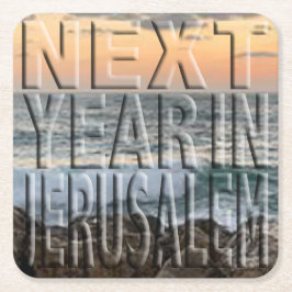 Pessach Jerusalem Beach Square Paper Untersetzer