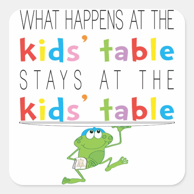 Pessach "Kindertisch" Aufkleber 1 1/2" & 3" rund (Vorderseite)