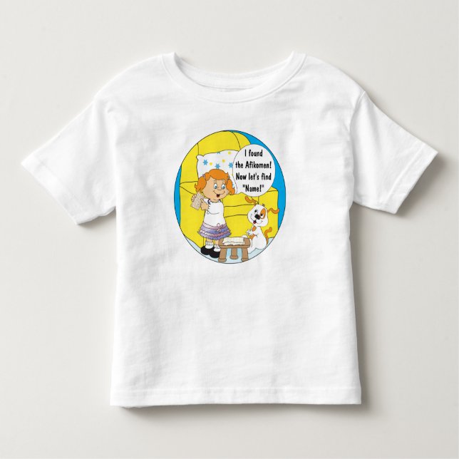 Pessach Kind's 2T-6T T - Shirt (Mädchen/Hund). (Vorderseite)