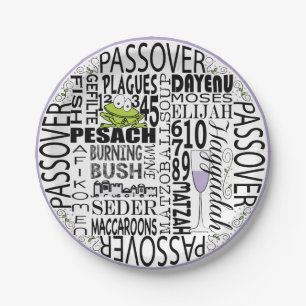 Pessach-Papierplatte "Dayenu und mehr..."Muster Pappteller