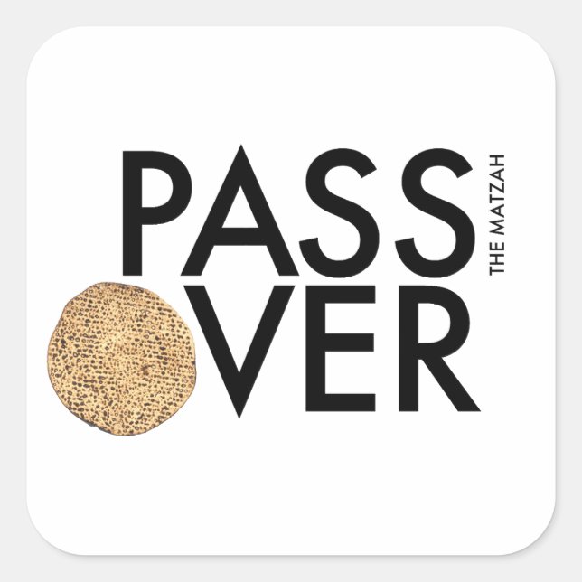 Pessach - PASS the matzah OVER - Seetransport Quadratischer Aufkleber (Vorderseite)