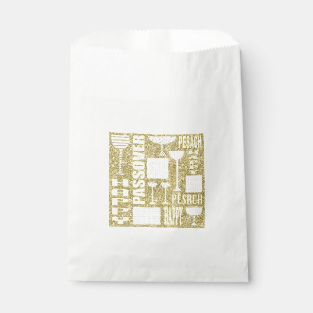 Pessach "PASSOVER GOLD" Goodie Favor Bag Geschenktütchen (Vorderseite)