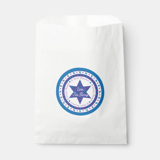Pessach "Pesach Star" Goodie Favor Bag Geschenktütchen (Vorderseite)