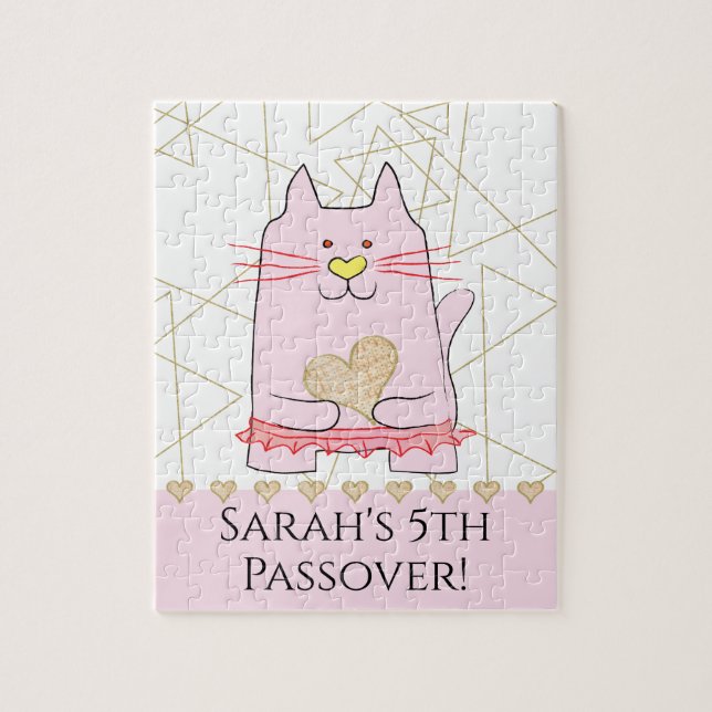 Pessach Pink Katzenkatze Ballerina Puzzle für Kind (Vertikal)