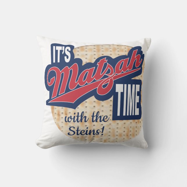 Pessach Seder 16/16" Pillow "It's MATZAH Time!" Kissen (Vorderseite)