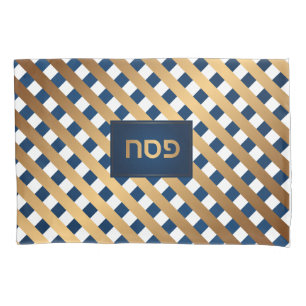 Pessach Seder Bronze Navy Trellis Personalisiert Kissenbezug