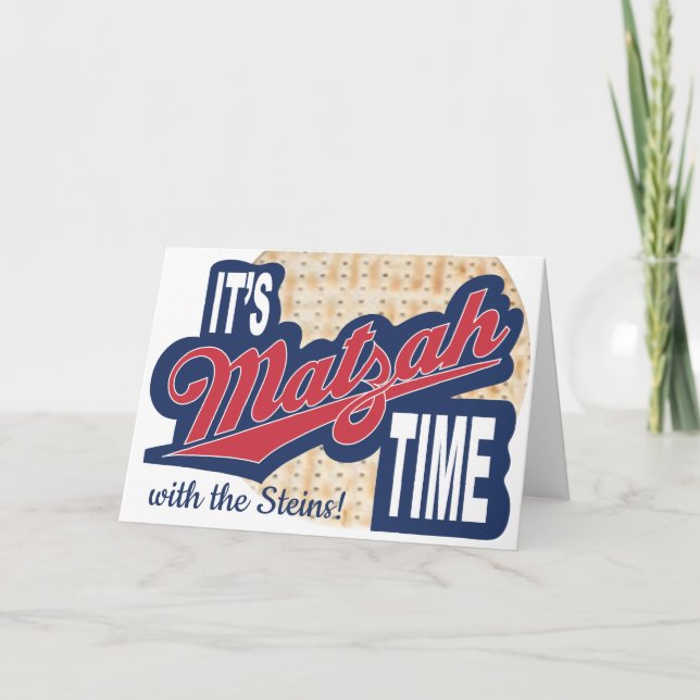 Pessach Seder Grußkarte "Es ist MATZAH Zeit" Karte (Vorderseite)