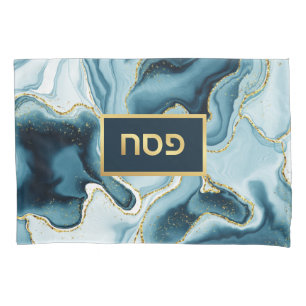 Pessach Seder Hebrew Aquamarin Agate Personalisier Kissenbezug