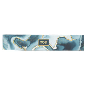 Pessach Seder Hebrew Aquamarin Agate Personalisier Mittelgroßer Tischläufer