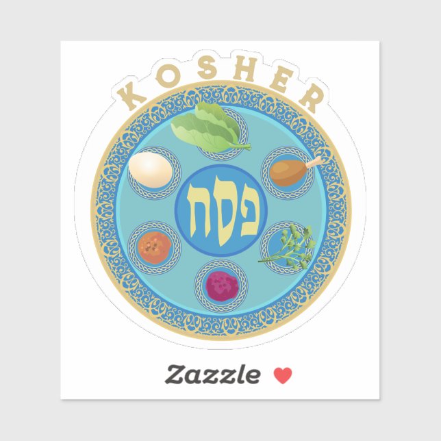 Pessach Seetplatte Koscher Pesach Aufkleber (Blatt)