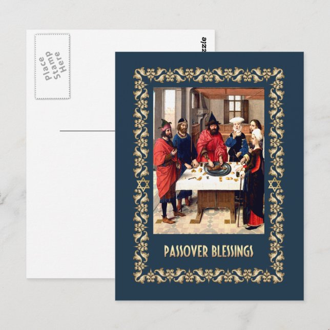 Pessach-Segnungen. Fine Art Postkarte (Vorne/Hinten)