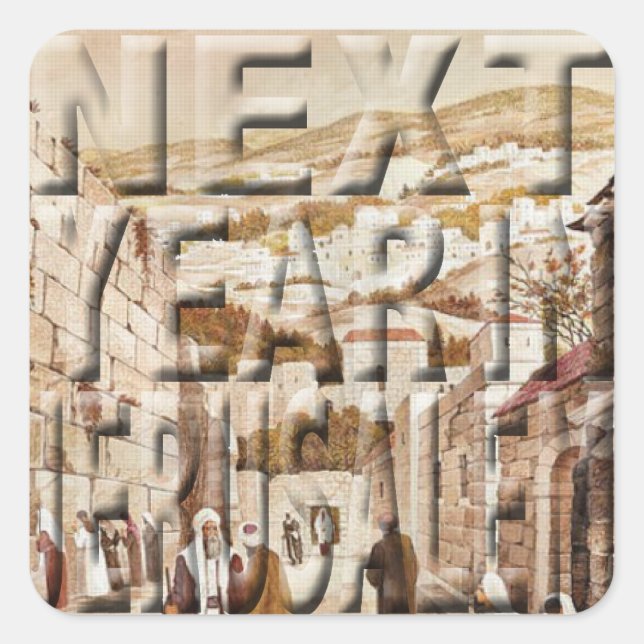 Pessach Sticker Platz "Jerusalem" (Vorderseite)